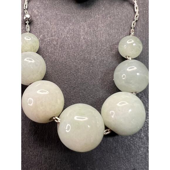 Burmese jade adjustable bolo sterling silver bracelet - Picture 8 of 15